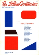 Cover of Volume 1, Number 1, March 1976, pp. 2-39, Lettres québécoises