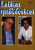 Cover of Number 33, Spring 1984, pp. 7-101, Lettres québécoises