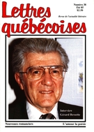 Cover of Number 38, Summer 1985, pp. 5-77, Lettres québécoises