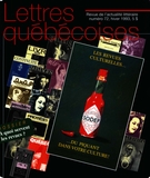 Cover of Number 72, Winter 1993, pp. 3-64, Lettres québécoises