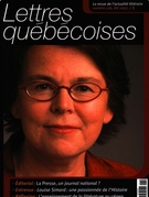 Cover of Number 126, Summer 2007, pp. 3-72, Lettres québécoises