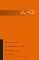 Cover for issue 'Travaux choisis de la Société canadienne d’étude du dix-huitième siècle' of the journal 'Lumen'