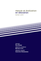 Cover of Volume 38, Number 2, 2015, pp. 1-144, Mesure et évaluation en éducation
