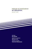 Cover of Volume 39, Number 1, 2016, pp. 1-118, Mesure et évaluation en éducation