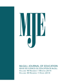 Cover of Volume 49, Number 1, Winter 2014, pp. 7-269, McGill Journal of Education / Revue des sciences de l'éducation de McGill