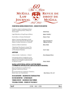 Cover of Volume 57, Number 4, June 2012, pp. 645-1029, McGill Law Journal / Revue de droit de McGill