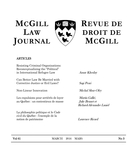 Cover of Volume 61, Number 3, March 2016, pp. 461-719, McGill Law Journal / Revue de droit de McGill