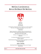 Cover for issue 'Volume 71, Number 1, January 2026' of the journal 'McGill Law Journal / Revue de droit de McGill'