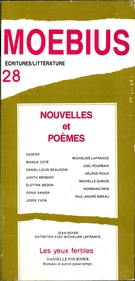 Cover of Nouvelles et poèmes, Number 28, Spring 1986, pp. 3-126, Moebius
