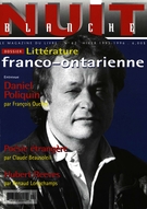 Cover of Littérature franco-ontarienne, Number 62, Winter 1995–1996, pp. 2-80, Nuit blanche