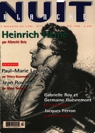 Cover of Number 71, Summer 1998, pp. 2-64, Nuit blanche
