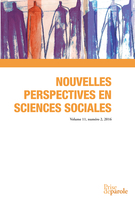 Cover of Sur le thème : complexité et relation, Volume 11, Number 2, May 2016, pp. 15-367, Nouvelles perspectives en sciences sociales