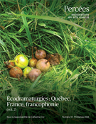 Cover for issue 'Écodramaturgies : Québec, France, francophonie (vol. 2)' of the journal 'Percées'