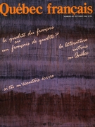 Cover of La littérature intime au Québec, Number 63, October 1986, pp. 4-82, Québec français