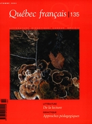 Cover of De la lecture, Number 135, Fall 2004, pp. 1-112, Québec français
