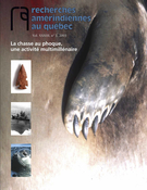 Cover of La chasse au phoque, une activité multimillénaire, Volume 33, Number 1, 2003, pp. 3-129, Recherches amérindiennes au Québec