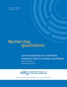 Cover of La reconnaissance de la recherche qualitative dans les champs scientifiques, Volume 32, Number 1, Spring 2013, pp. 1-202, Recherches qualitatives