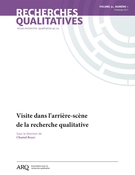 Cover of Visite dans l'arrière-scène de la recherche qualitative, Volume 36, Number 1, Spring 2017, pp. I-158, Recherches qualitatives