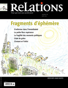 Cover of Fragments d’éphémère, Number 779, July–August 2015, pp. 3-46, Relations