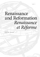 Cover of Volume 43, Number 1, Winter 2020, pp. 9-309, Renaissance and Reformation / Renaissance et Réforme