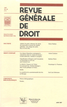 Cover of Volume 28, Number 2, June 1997, pp. 149-324, Revue générale de droit