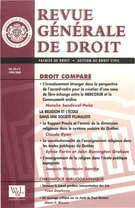 Cover of Volume 30, Number 2, 1999–2000, pp. 159-316, Revue générale de droit
