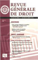 Cover of Volume 31, Number 4, 2001, pp. 647-826, Revue générale de droit