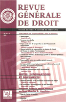 Cover of Volume 33, Number 2, 2003, pp. 185-356, Revue générale de droit