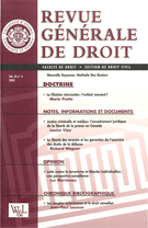 Cover of Volume 33, Number 4, 2003, pp. 539-697, Revue générale de droit