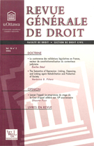 Cover of Volume 36, Number 2, 2006, pp. 157-302, Revue générale de droit