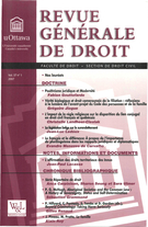 Cover of Volume 37, Number 1, 2007, pp. 5-259, Revue générale de droit