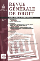Cover of Volume 37, Number 2, 2007, pp. 265-562, Revue générale de droit