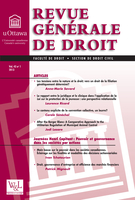 Cover of Volume 43, Number 1, 2013, pp. 5-264, Revue générale de droit