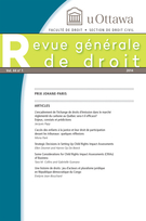Cover of Volume 44, Number 1, 2014, pp. 5-216, Revue générale de droit