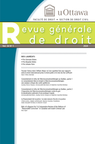 Cover for issue 'Volume 54, Number 1, 2024' of the journal 'Revue générale de droit'