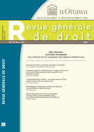 Cover for issue 'Liber Amicorum : Jean-Denis Archambault' of the journal 'Revue générale de droit'