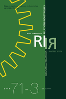 Cover of Volume 71, Number 3, Summer 2016, pp. 391-583, Relations industrielles / Industrial Relations