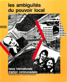 Cover of Les ambiguïtés du pouvoir local, Number 13 (53), Spring 1985, pp. 3-204, International Review of Community Development / Revue internationale d’action communautaire
