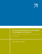 Cover of Volume 13, Number 1, 2016, pp. 6-94, Revue internationale des technologies en pédagogie universitaire / International Journal of Technologies in Higher Education