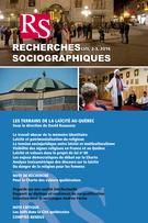 Cover of Les terrains de la laïcité au Québec, Volume 57, Number 2-3, May–December 2016, pp. 275-647, Recherches sociographiques