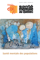 Cover of Santé mentale des populations, Volume 42, Number 1, Spring 2017, pp. 9-455, Santé mentale au Québec
