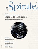 Cover of Enjeux de la laïcité II, Number 235, Winter 2011, pp. 3-79, Spirale