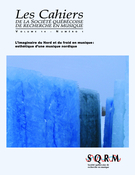 Cover of L’imaginaire du Nord et du froid en musique : esthétique d’une musique nordique, Volume 14, Number 1, May 2013, pp. 7-80, Les Cahiers de la Société québécoise de recherche en musique