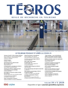 Cover of Le tourisme avant et après la COVID-19, Volume 39, Number 3, 2020, Téoros