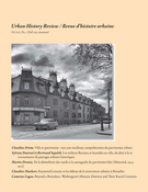 Cover of Volume 41, Number 1, Fall 2012, pp. 3-76, Urban History Review / Revue d'histoire urbaine