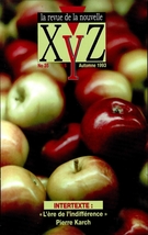 Cover of Number 35, Fall 1993, pp. 3-96, XYZ. La revue de la nouvelle