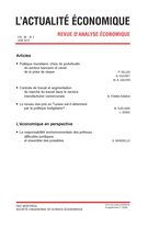 Couverture de Volume 88, numéro 2, juin 2012, p. 175-278, L'Actualité économique