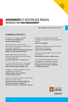 Couverture de Volume 82, numéro 1-2, 2015, p. 3-208, Assurances et gestion des risques / Insurance and Risk Management