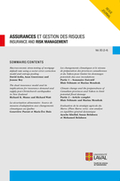 Couverture de Volume 83, numéro 3-4, 2016, p. 115-322, Assurances et gestion des risques / Insurance and Risk Management