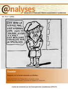 Couverture du numéro 'Regards sur la bande dessinée au Québec' de la revue 'Analyses'